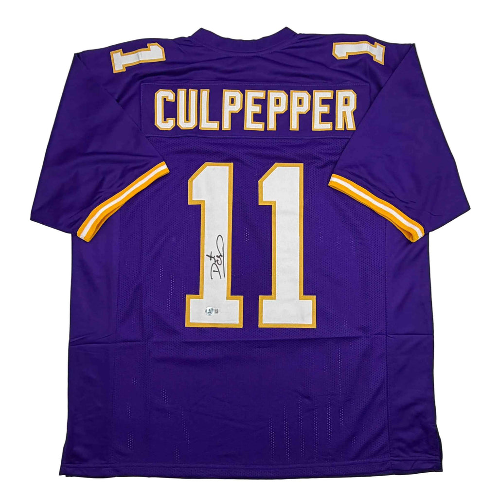 Autographed/Signed Daunte Culpepper Minnesota Purple Football Jersey Beckett BAS COA