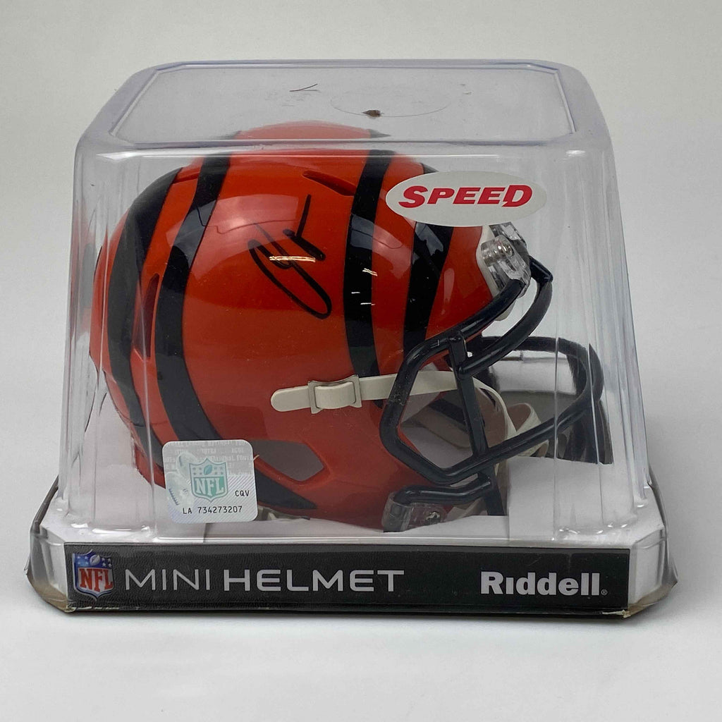 Autographed/Signed Chad Johnson Ochocinco Cincinnati Bengals Mini Football Helmet Beckett BAS COA