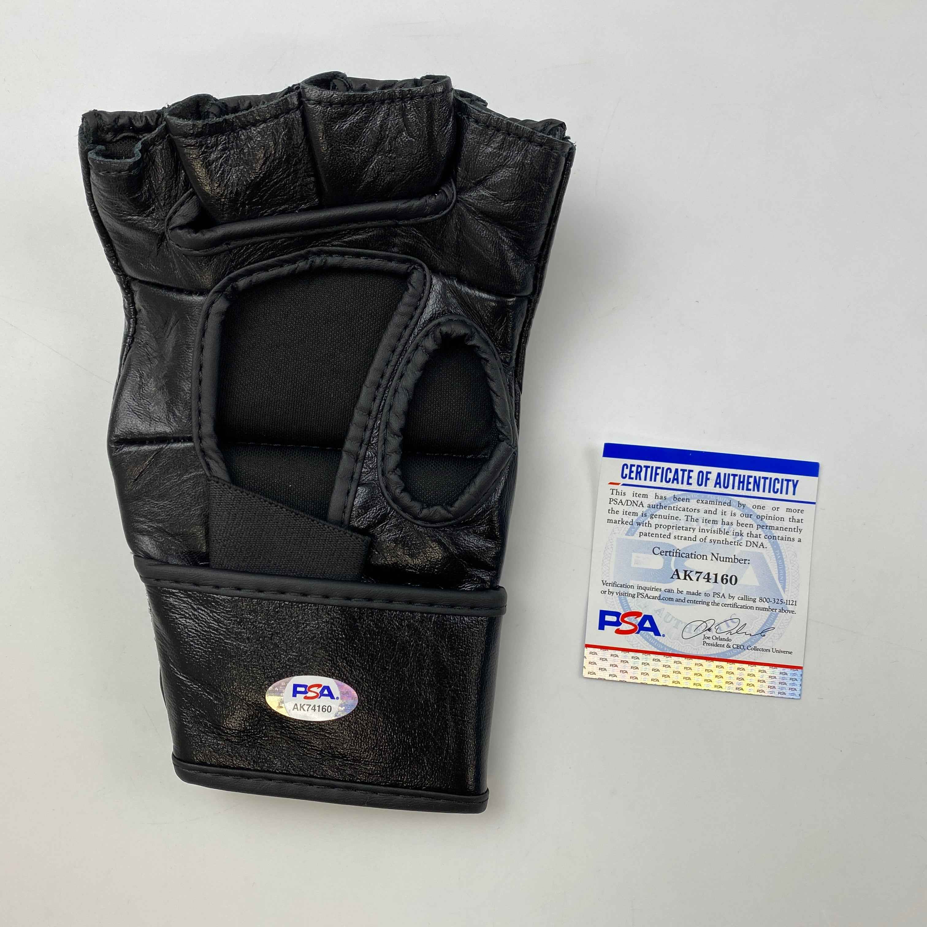 Autographed/Signed Khamzat Borz Chimaev UFC MMA Ultimate Fighting Black Glove PSA/DNA COA