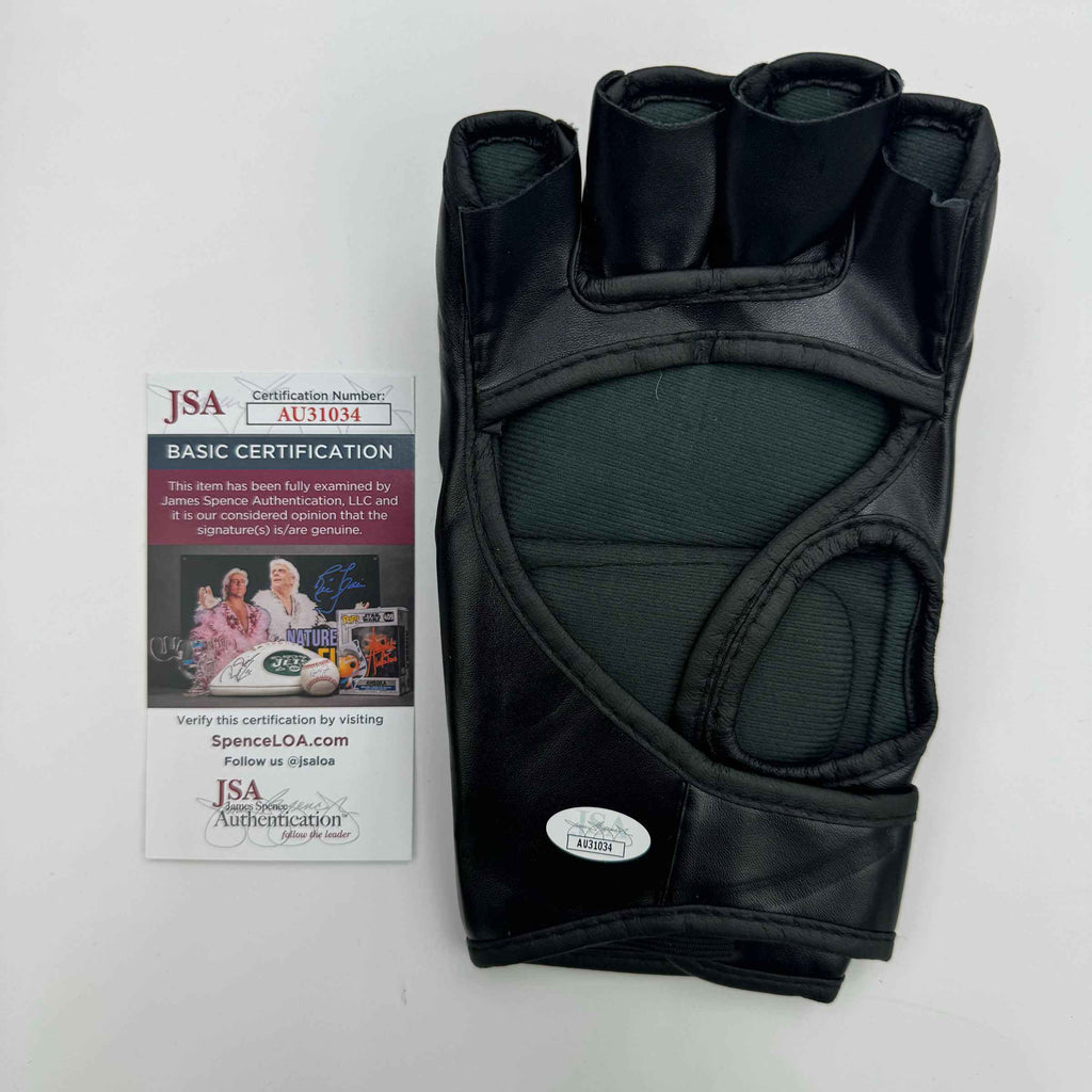 Autographed/Signed Matt Hughes UFC MMA Black Fighting Glove JSA COA Auto
