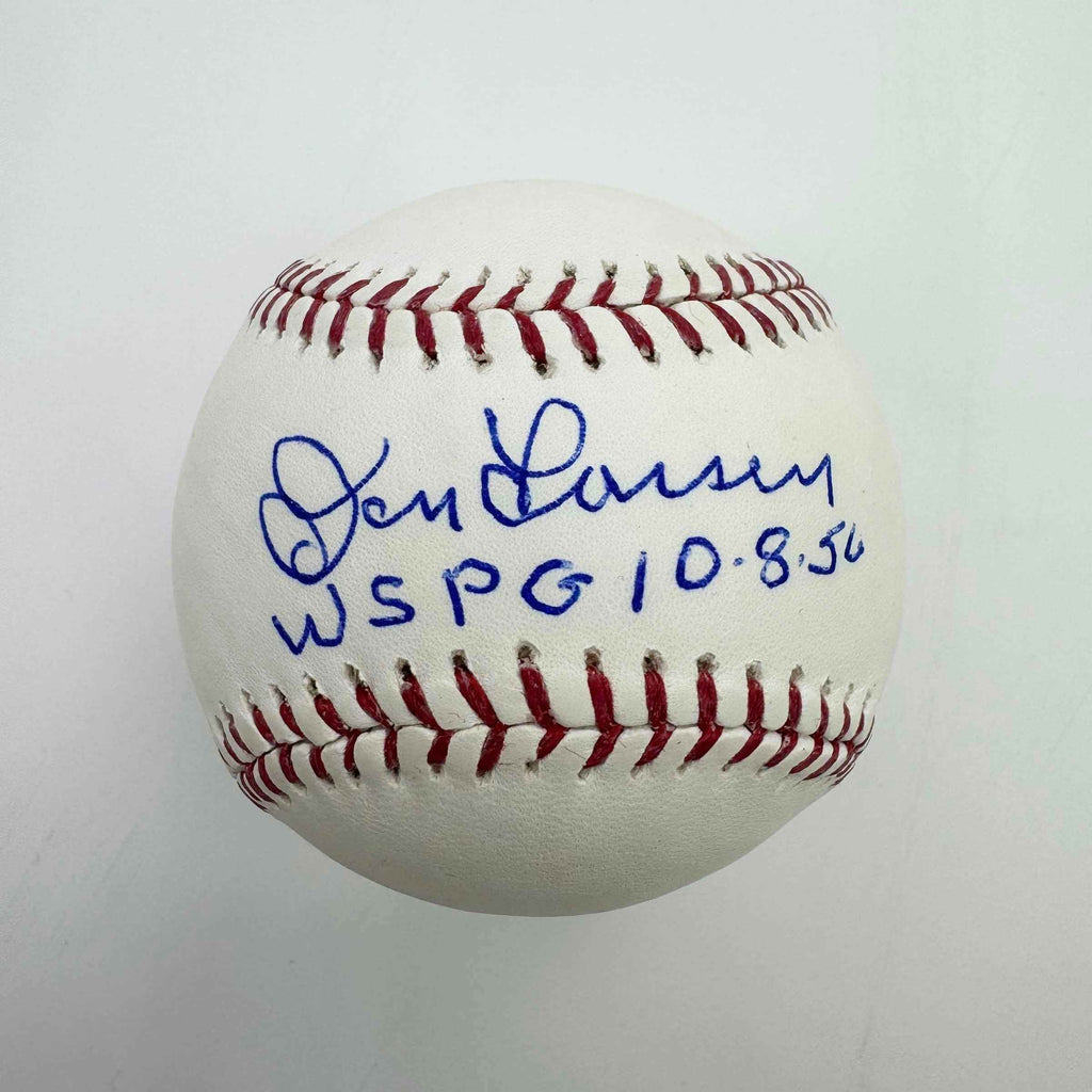 Autographed/Signed Don Larsen "WSPG 10-8-56" Yankees Rawlings Official Major League Baseball ROML PSA/DNA COA