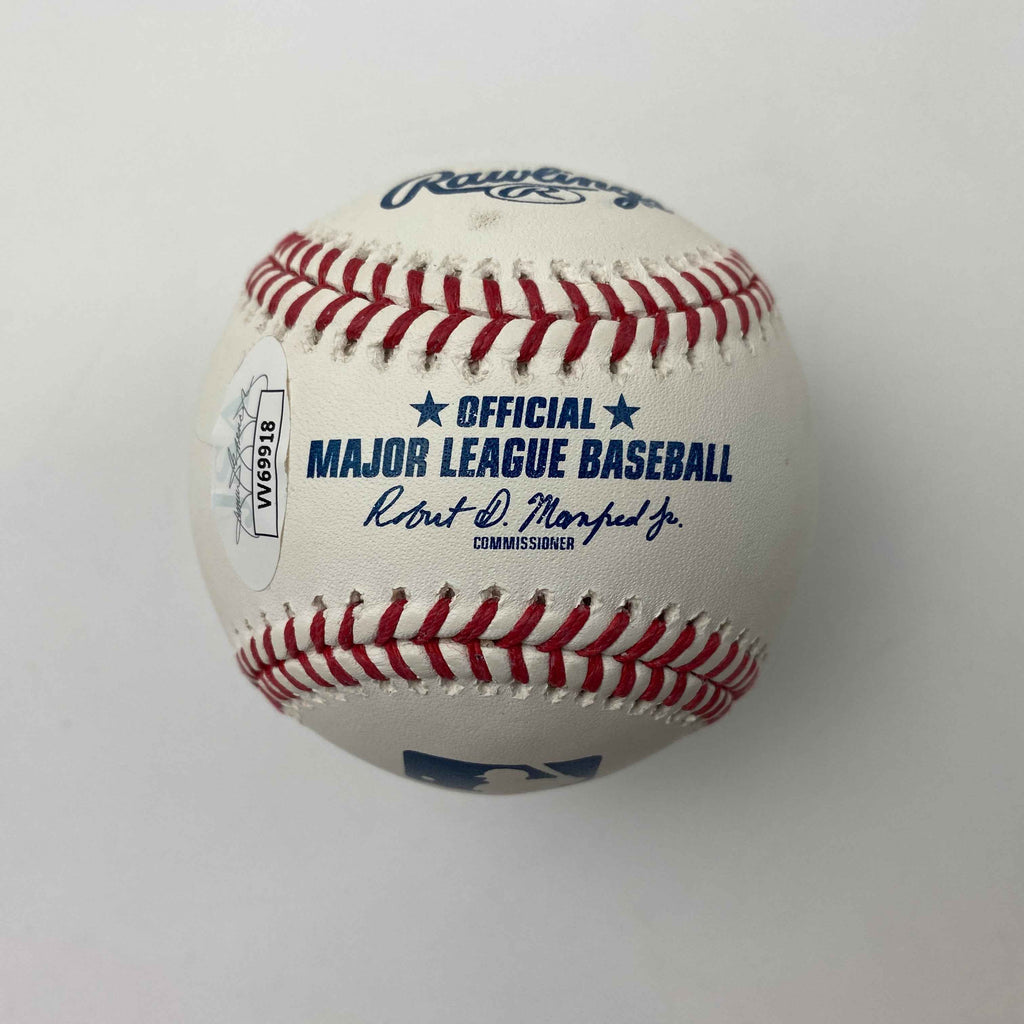 Autographed/Signed Javier Baez Rawlings Official Major League Baseball ROML JSA COA