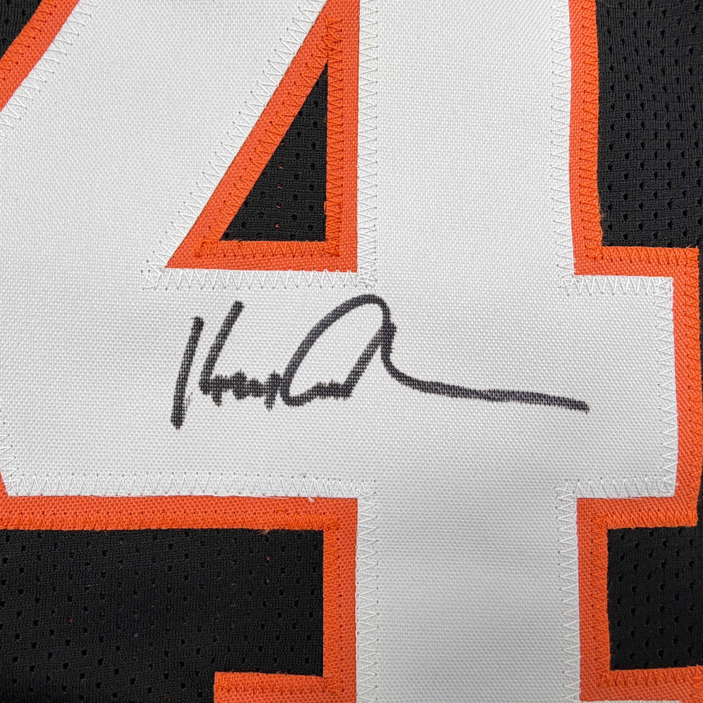 Autographed/Signed Ken Anderson Cincinnati Black Football Jersey Beckett BAS COA