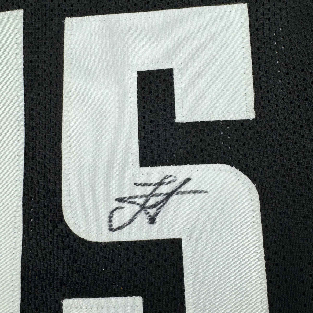 Framed Autographed/Signed Nikola Jokic 35x39 Denver Black 5280 City Edition Basketball Jersey JSA COA