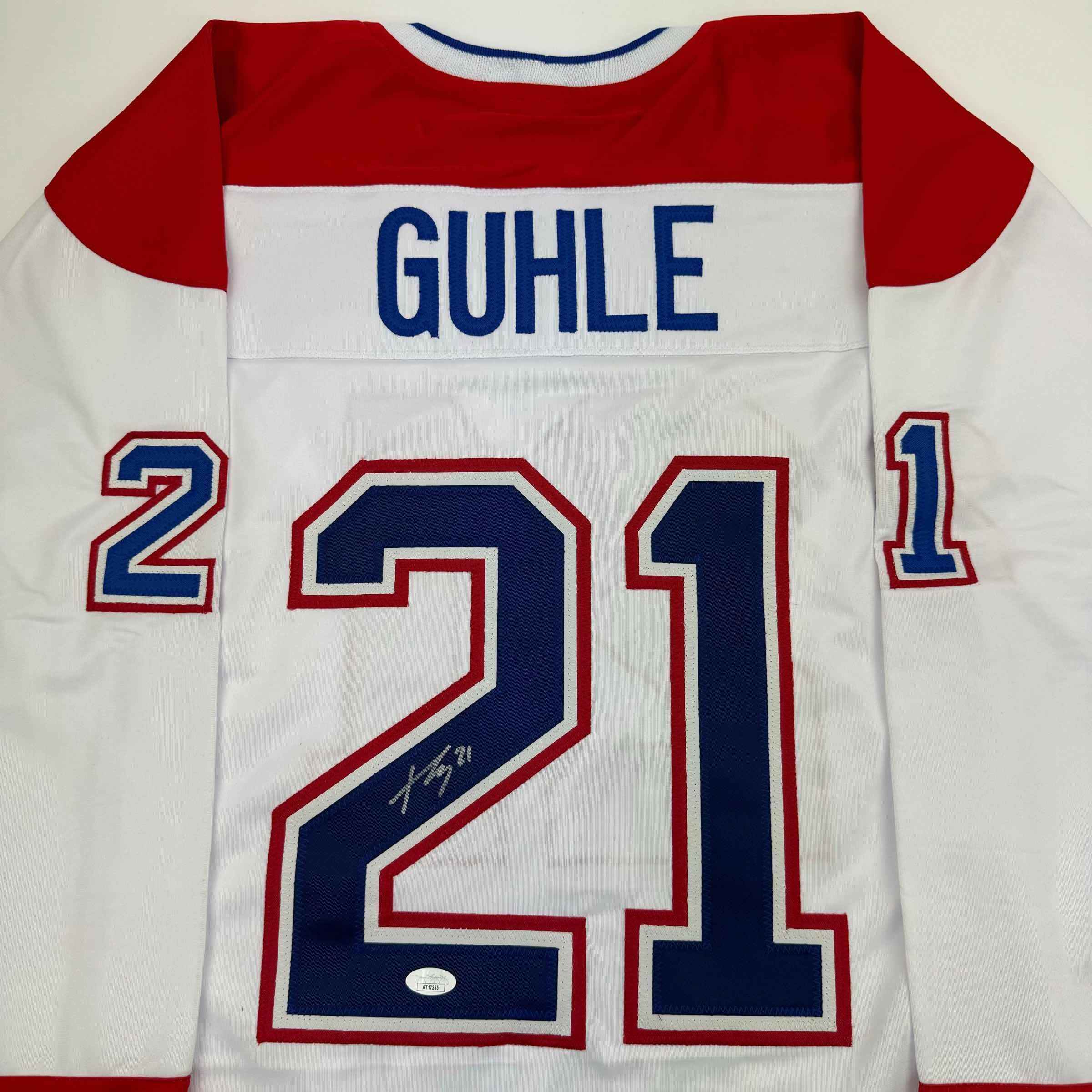 Autographed/Signed Kaiden Guhle Montreal White Hockey Jersey JSA COA