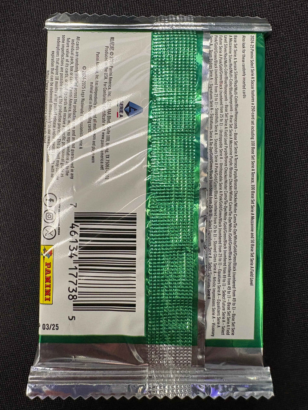2024/25 Panini Select Serie A Soccer Hobby Single Pack