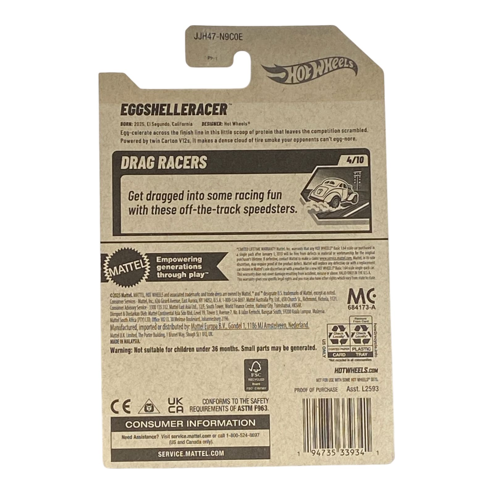 Hot Wheels EggShelleRacer | Drag Racers Series 4/10