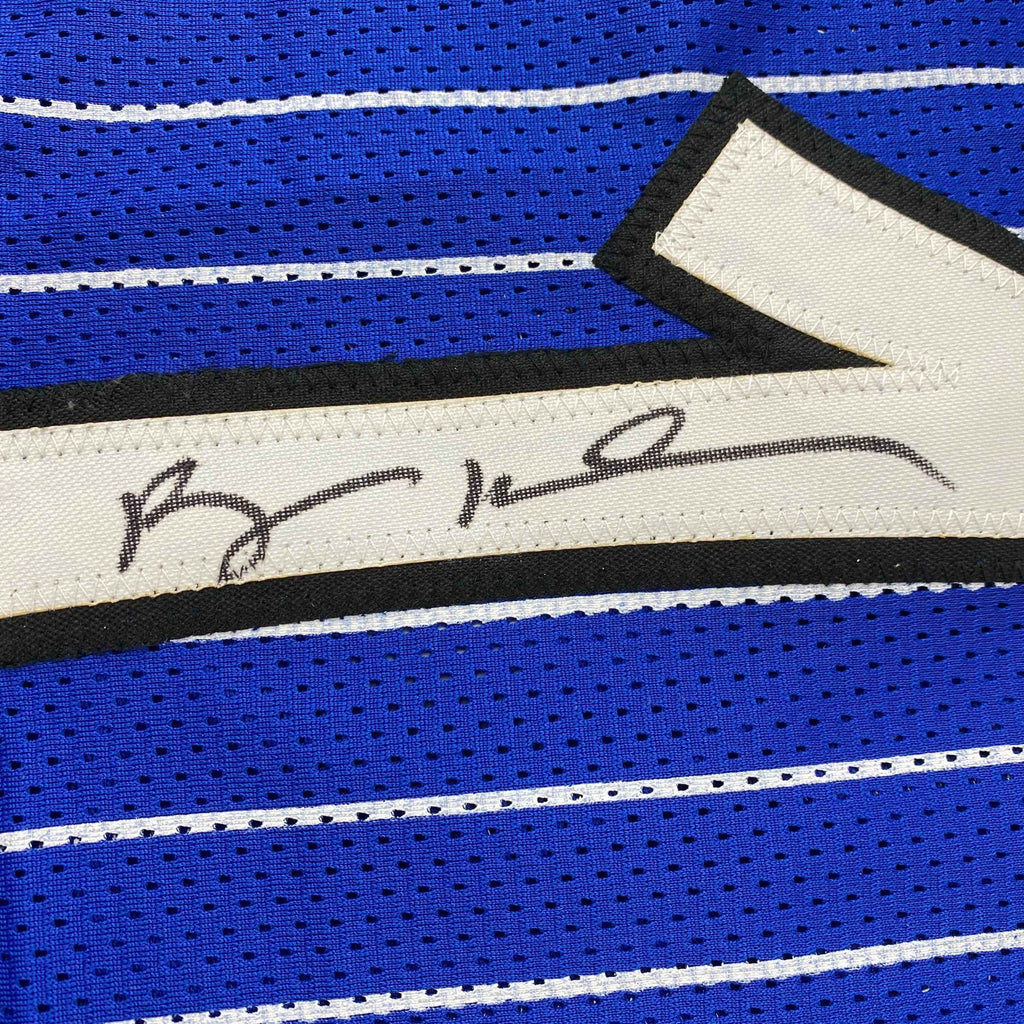 Autographed/Signed Anfernee Penny Hardaway Orlando Blue Pinstripe Basketball Jersey PSA/DNA COA