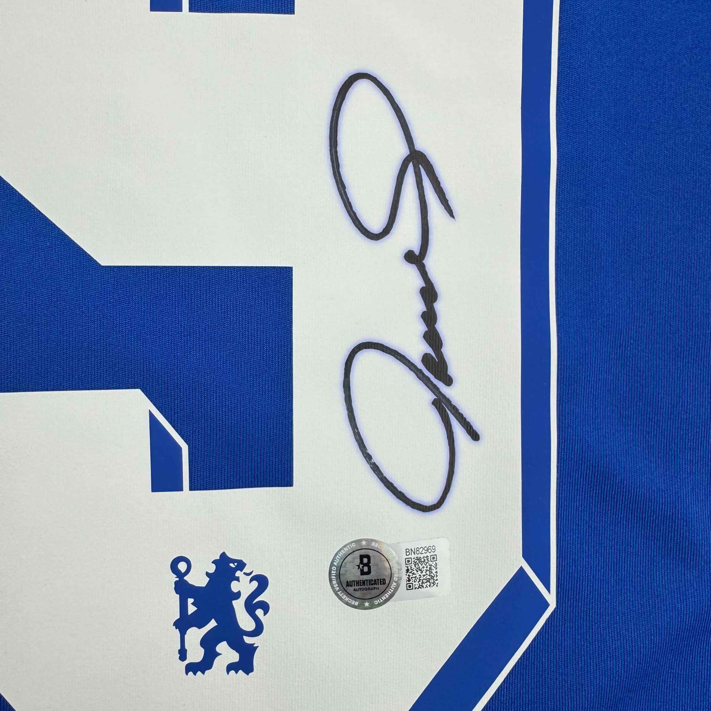 Autographed/Signed Fernando Torres Chelsea FC Blue Soccer Futbol Jersey Beckett BAS COA