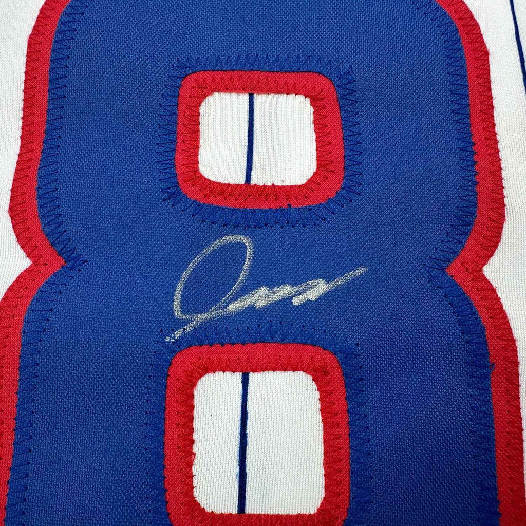 Framed Autographed/Signed Shota Imanaga 35x39 Chicago Pinstripe Baseball Jersey Beckett BAS COA