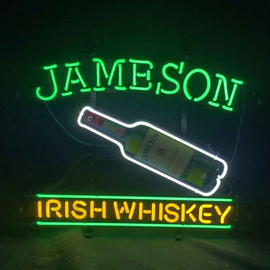 Jameson Irish Whiskey with Bottle Neon Light Sign