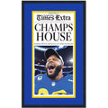 Framed Los Angeles Times Extra Champs House LA Rams Super Bowl LVI 56 Champions 14x24 Football Newspaper Cover Photo Professionally Matted V3