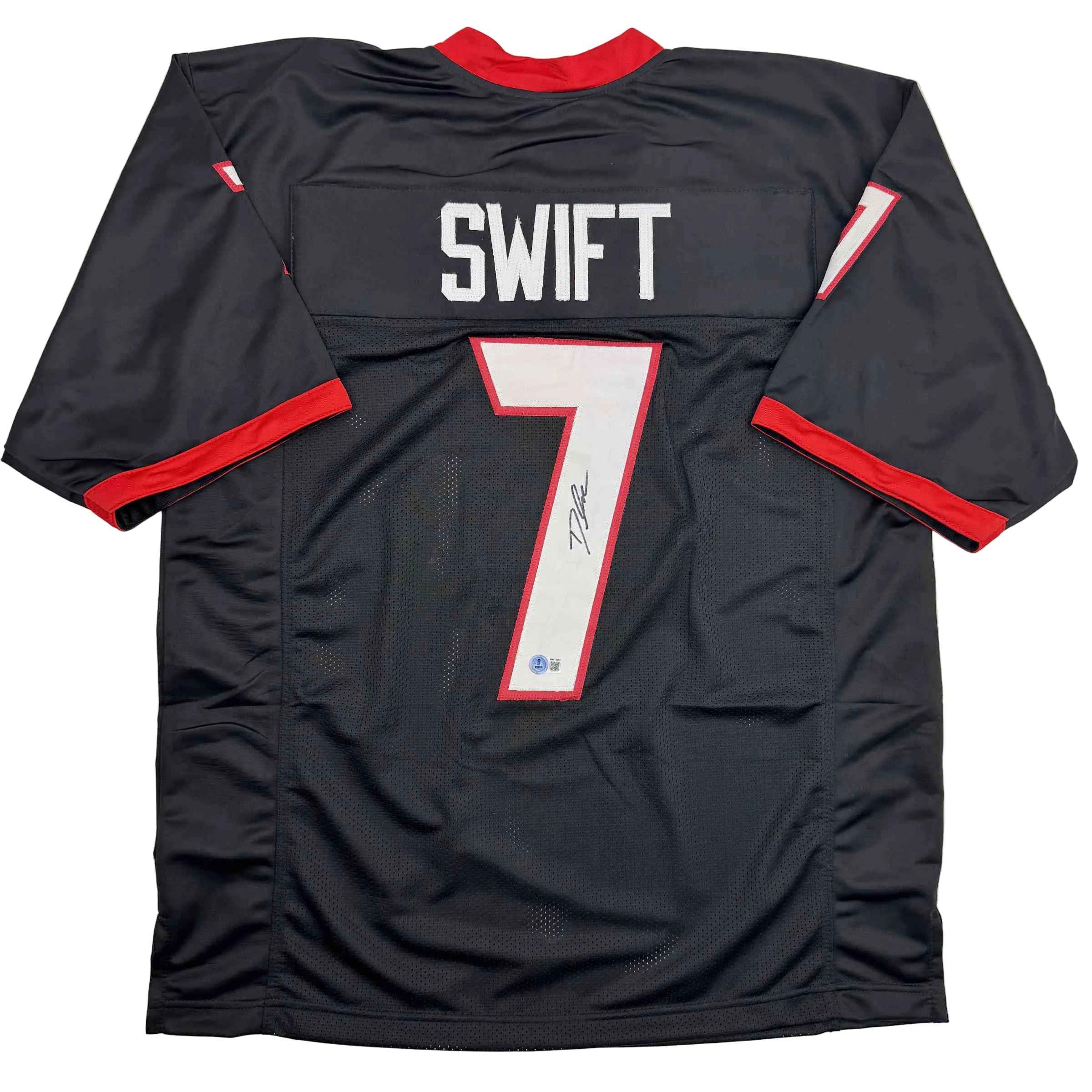 Autographed/Signed D'Andre Swift Georgia Black College Football Jersey Beckett BAS COA