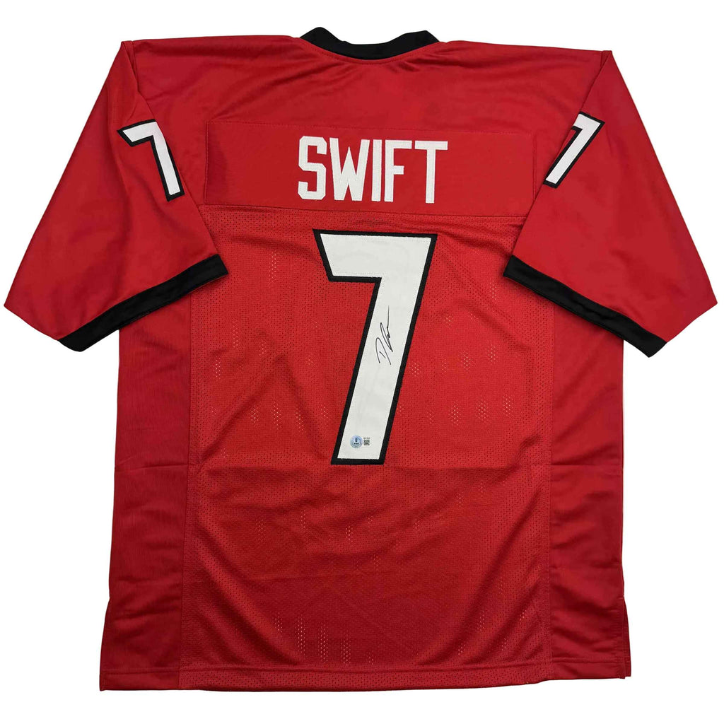 Autographed/Signed D'Andre Swift Georgia Red College Football Jersey Beckett BAS COA