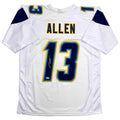 Autographed/Signed Keenan Allen Los Angeles LA White Football Jersey Beckett BAS COA