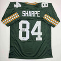 Autographed/Signed Sterling Sharpe Green Bay Green Football Jersey Beckett BAS COA