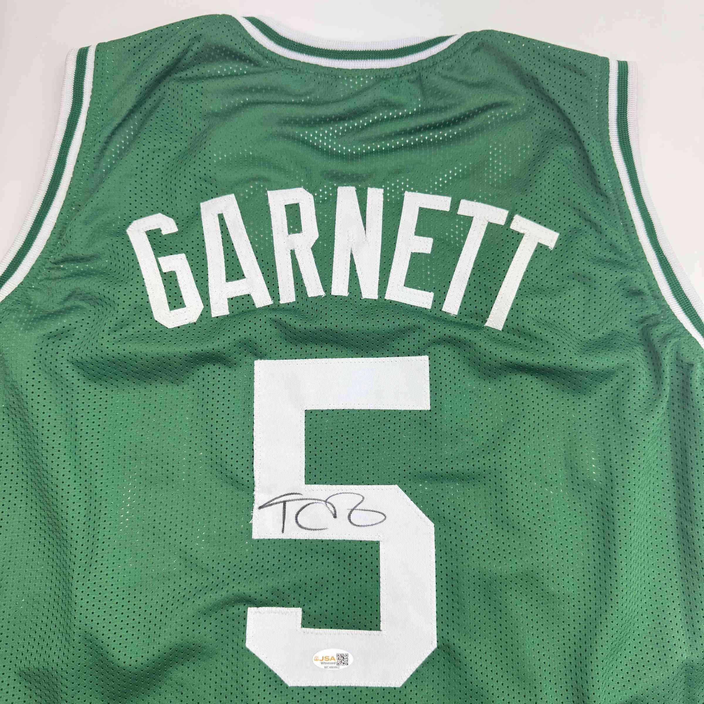 Autographed/Signed Kevin Garnett Boston Green Basketball Jersey Beckett BAS COA