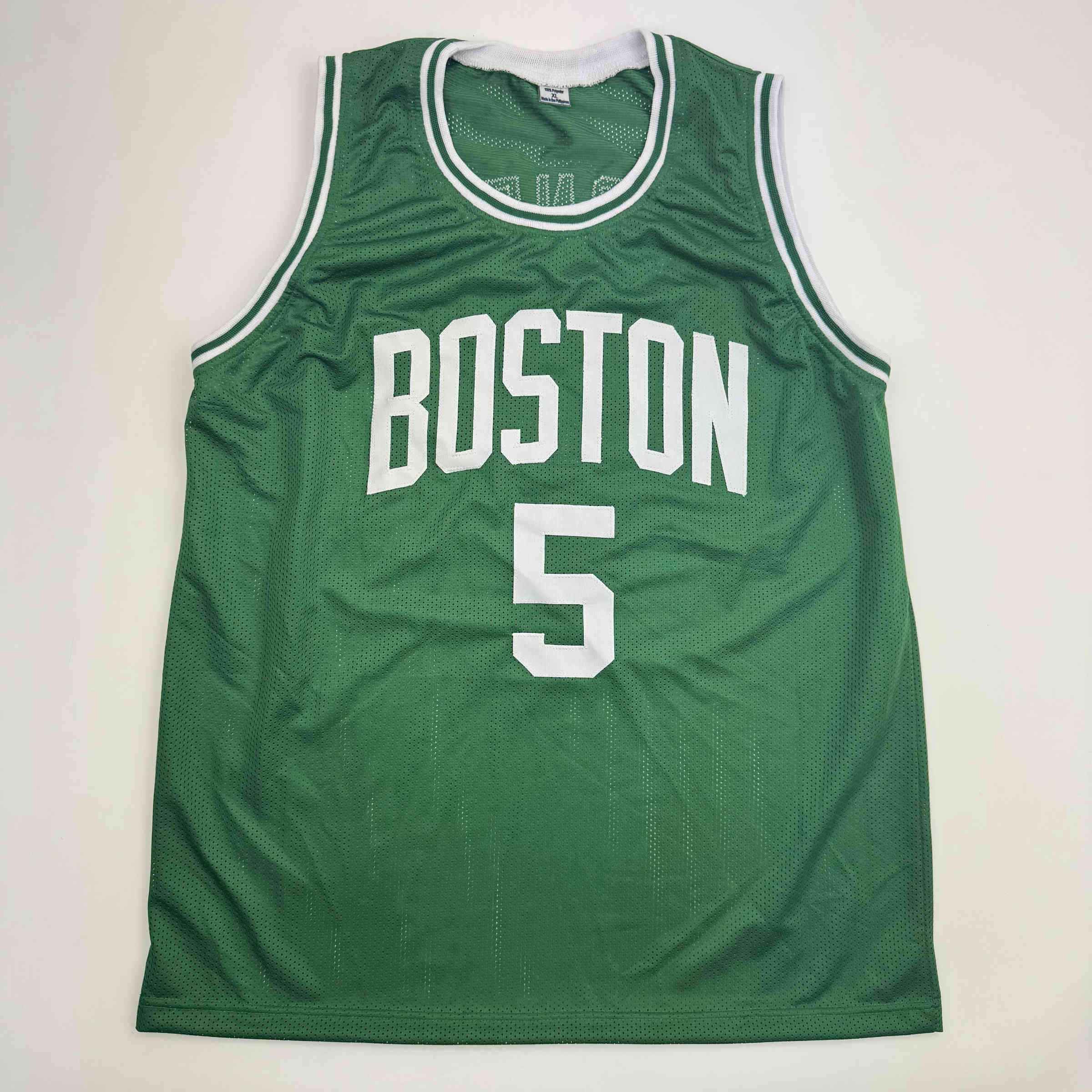 Autographed/Signed Kevin Garnett Boston Green Basketball Jersey Beckett BAS COA