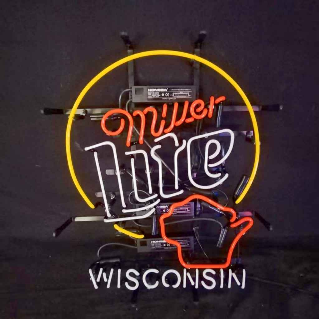 Miller Lite &Wisconsin State Neon Signs