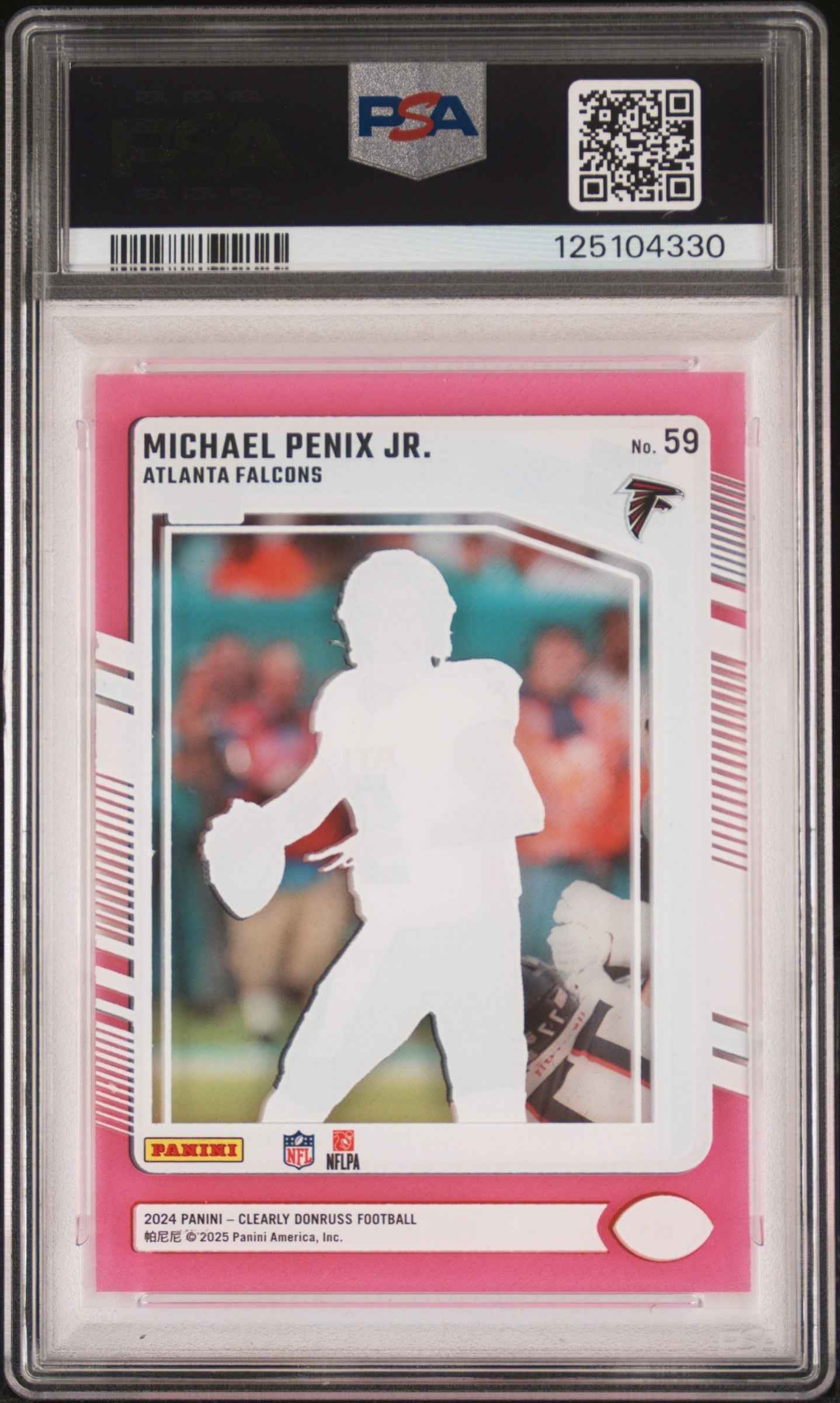 Graded 2024 Panini Clearly Donruss Michael Penix Jr #59 Pink Rookie RC Football Card PSA 10 Gem Mint