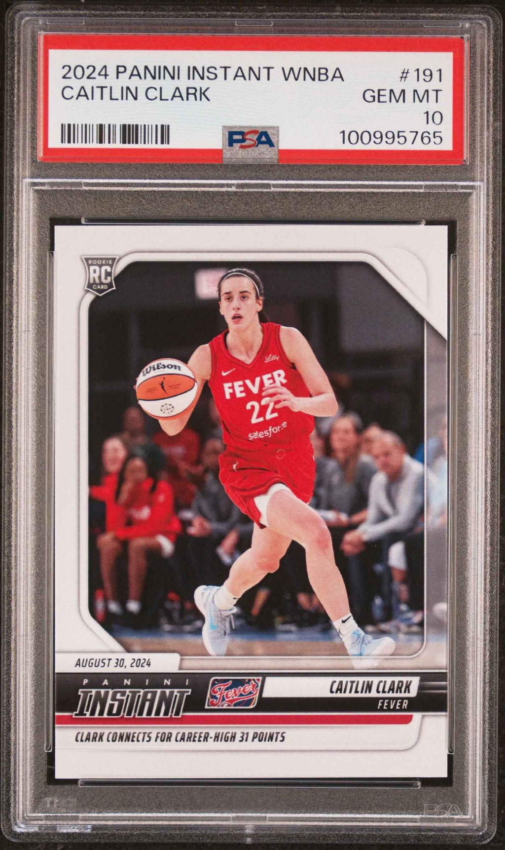 Graded 2024 Panini Instant WNBA Caitlin Clark #191 Rookie RC Basketball Card PSA 10 Gem Mint