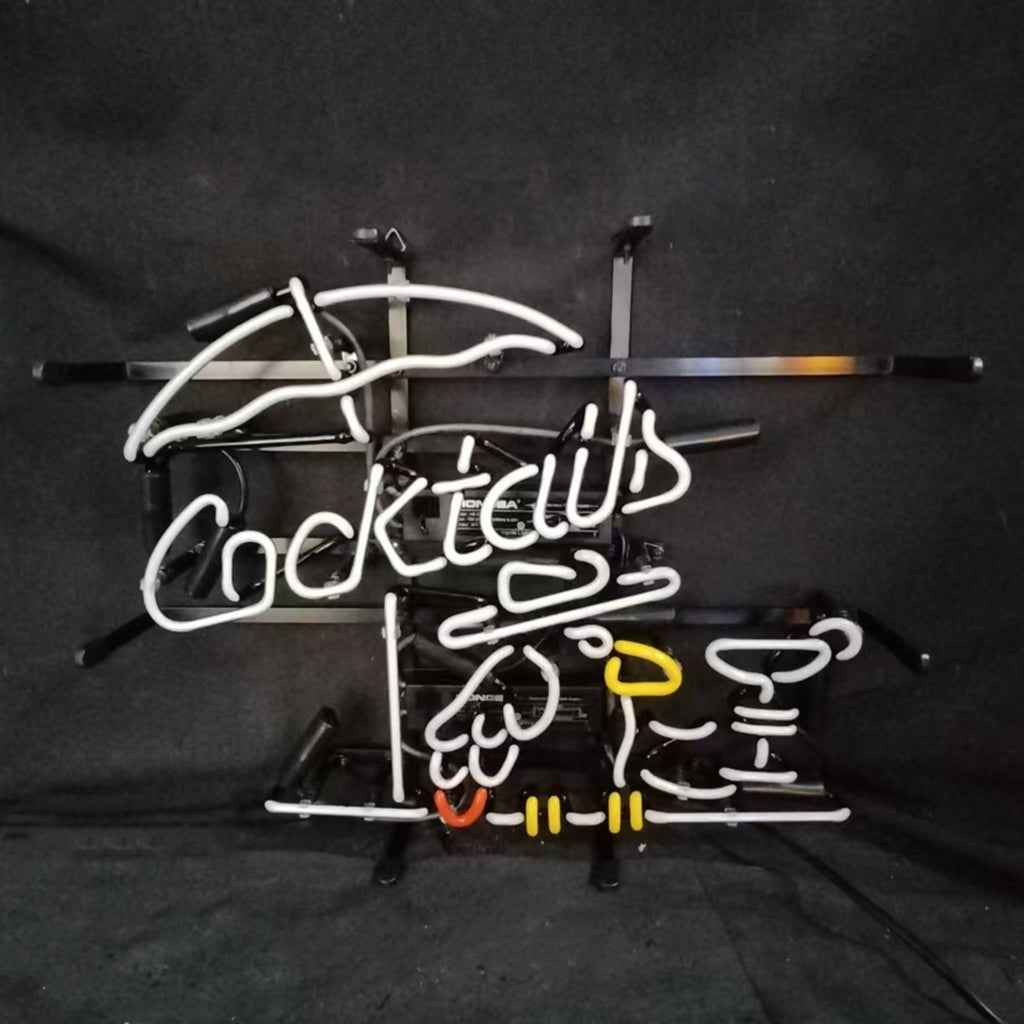 Cocktails with Under Umbrella Parrot Neon Signs