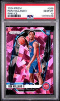 Graded 2024 Panini Prizm Ron Holland II #269 Pink Ice Rookie RC Basketball Card PSA 10 Gem Mint