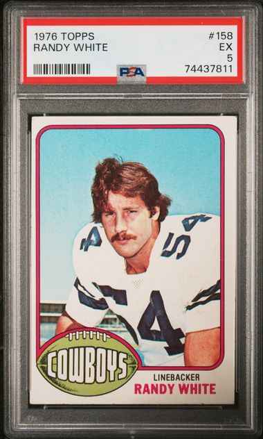 Graded 1976 Topps Randy White #158 Rookie RC Football Card PSA 5 Excellent