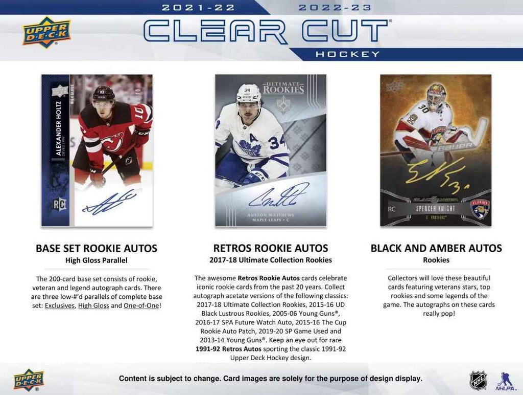 2022/23 Upper Deck Clear Cut Hockey Hobby Box