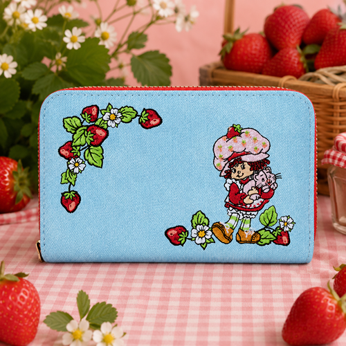 Strawberry Shortcake Denim Plaid Zip-Around Wallet