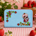 Strawberry Shortcake Denim Plaid Zip-Around Wallet