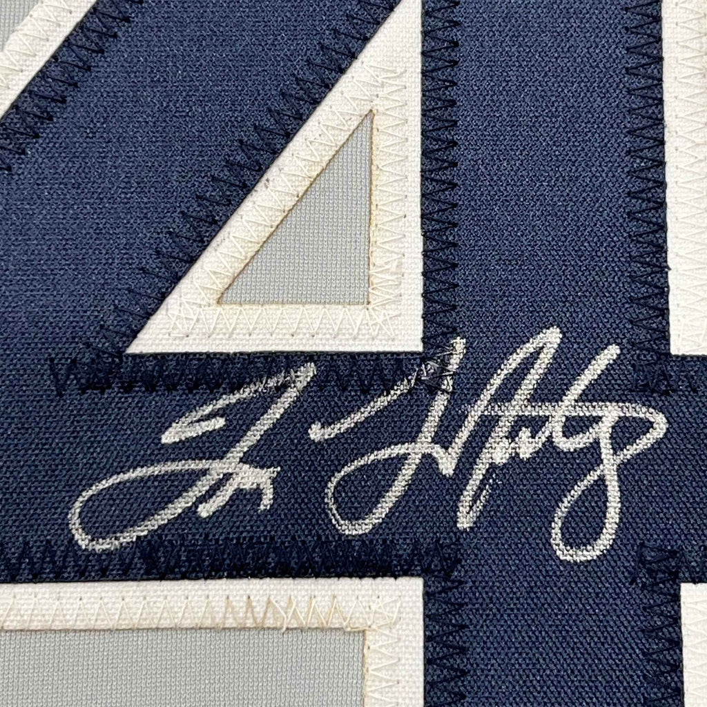 Framed Autographed/Signed Tino Martinez 35x39 New York Grey Baseball Jersey PSA/DNA COA