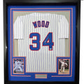 Framed Autographed/Signed Kerry Wood 35x39 Chicago Pinstripe Baseball Jersey PSA/DNA COA