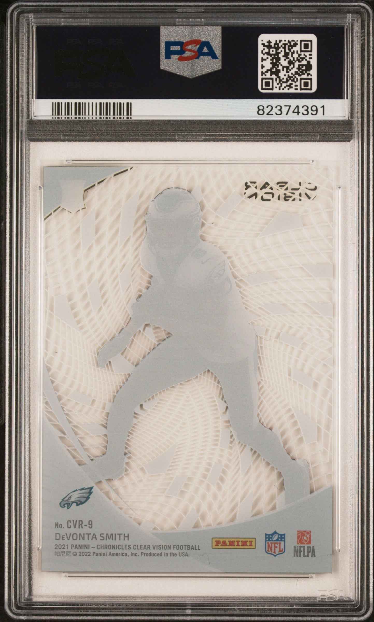 Graded 2021 Panini Chronicles DeVonta Smith #CVR9 Clear Vision Rookies Rookie RC Football Card PSA 10 Gem Mint