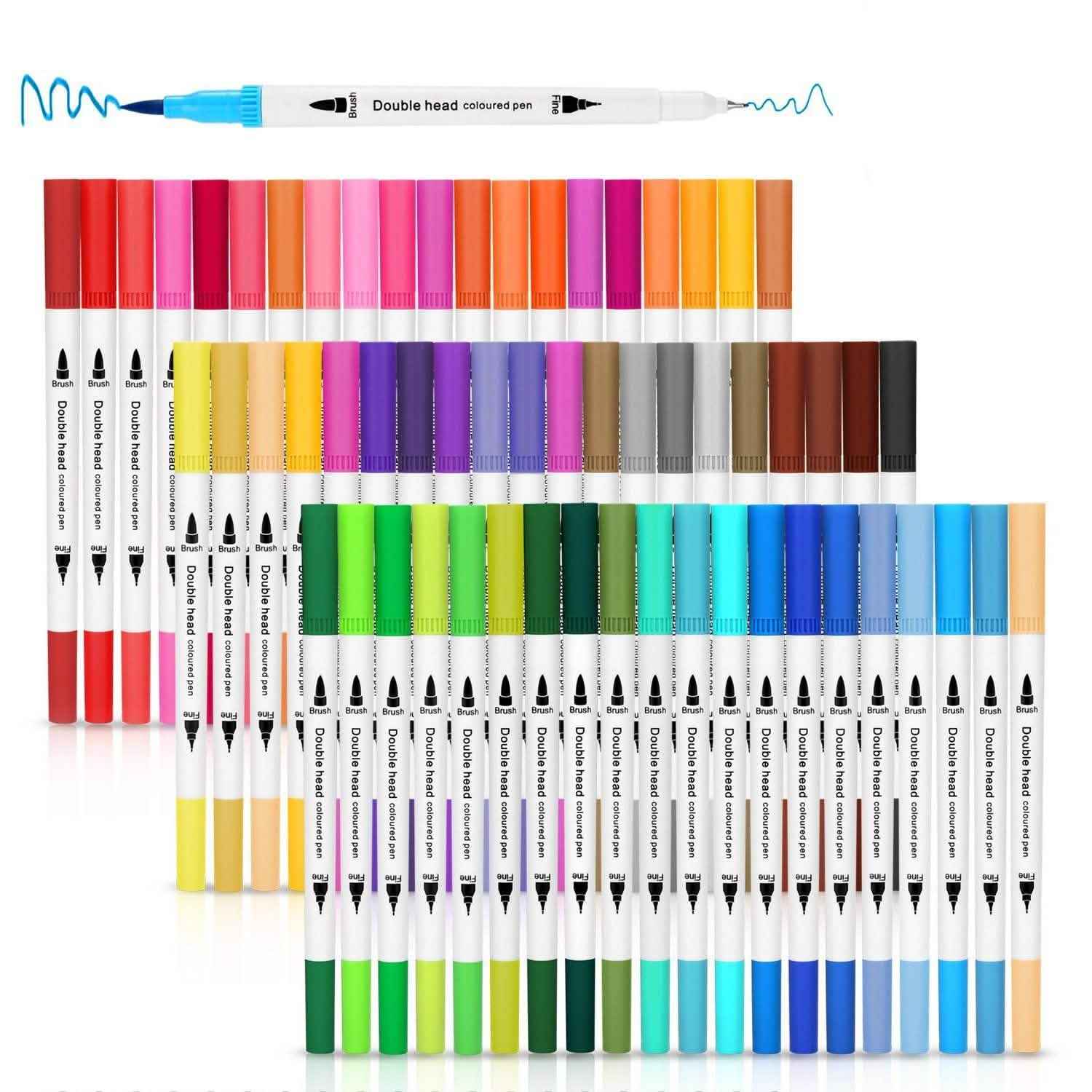 AGPtEK 60 Colors Dual Tip Brush Marker Pens