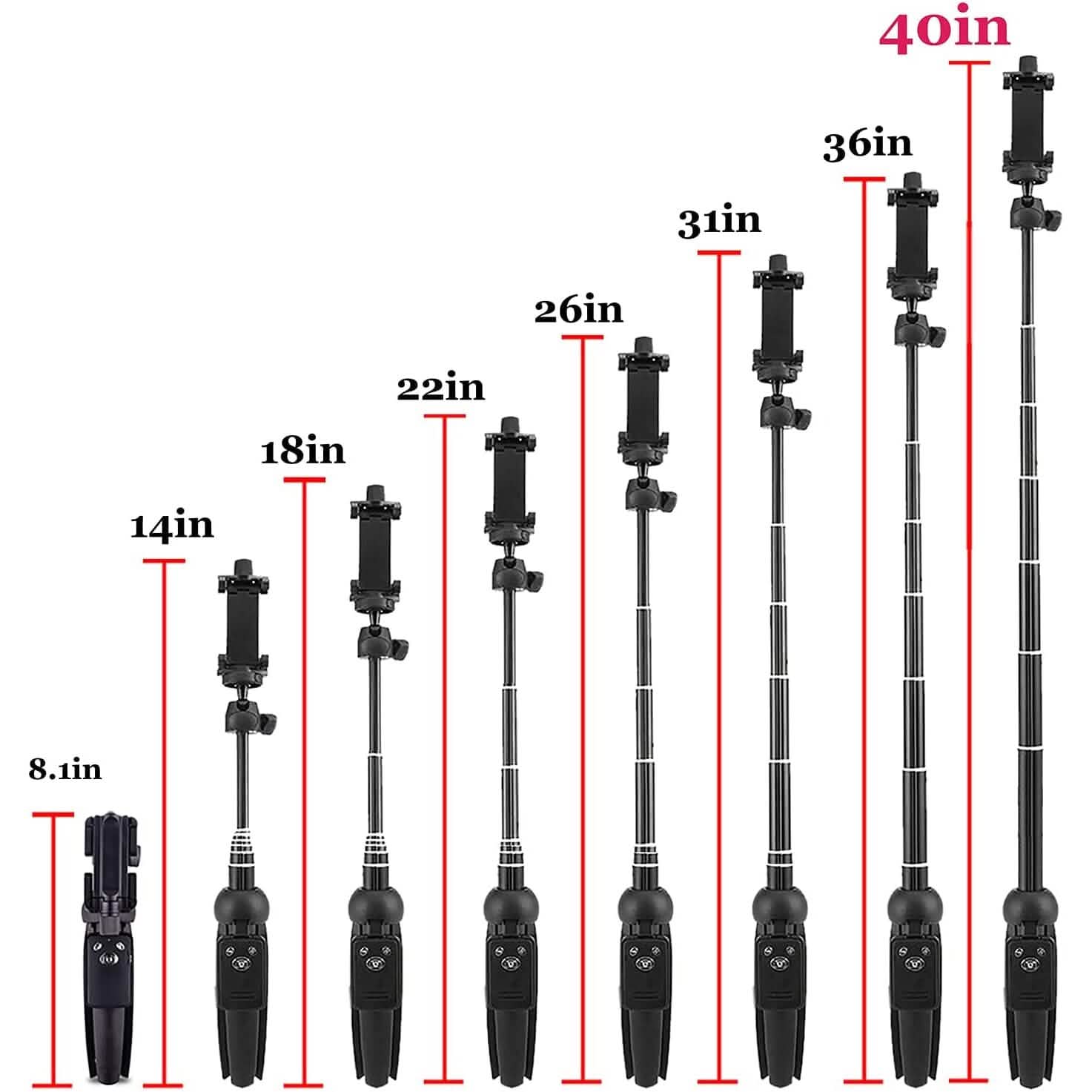 Aluminum Alloy Selfie Stick Phone Tripod