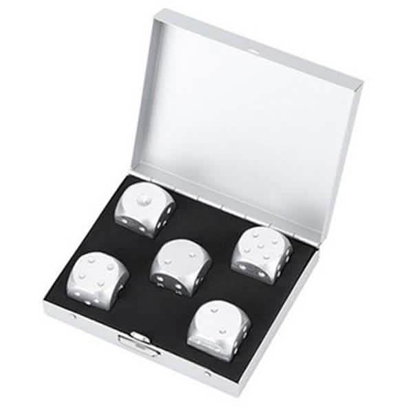 Aluminum Alloy Table Game Poker Games Dices Set with Storage Box