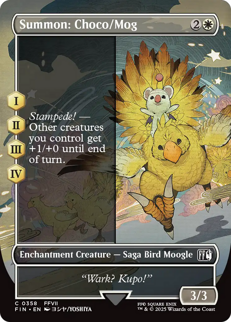 Summon: Choco/Mog (FIN-358) - FINAL FANTASY: (borderless, enchantment) (Borderless)