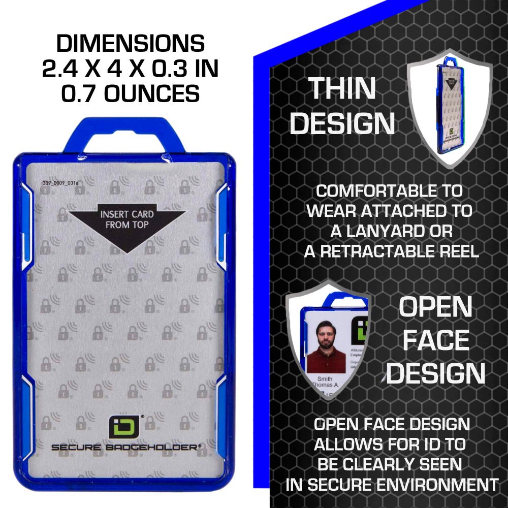 Secure Badge Holder Duolite ® Vertical 2 ID Card Holder, Retractable Reel, and Lanyard Bundle