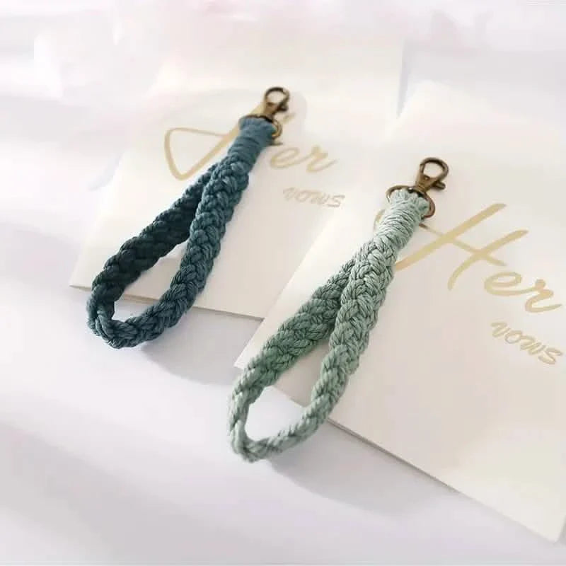 Boho Handmade Wristlet Bracelet Keyring