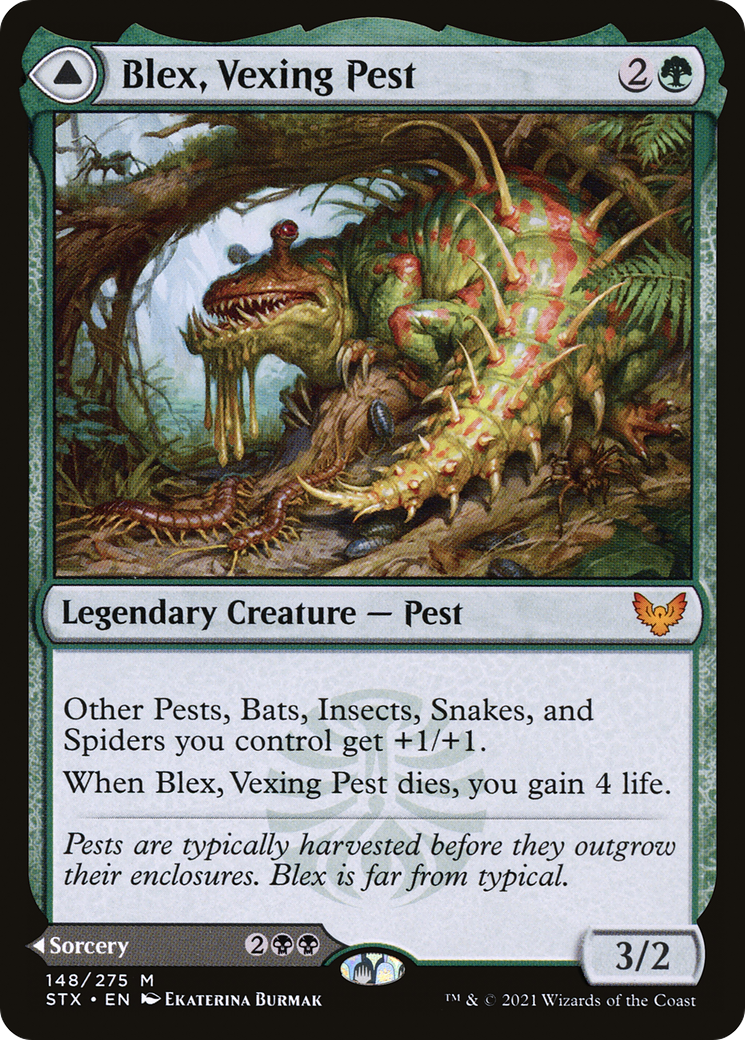 Blex, Vexing Pest // Search for Blex (STX-148) - Strixhaven: School of Mages