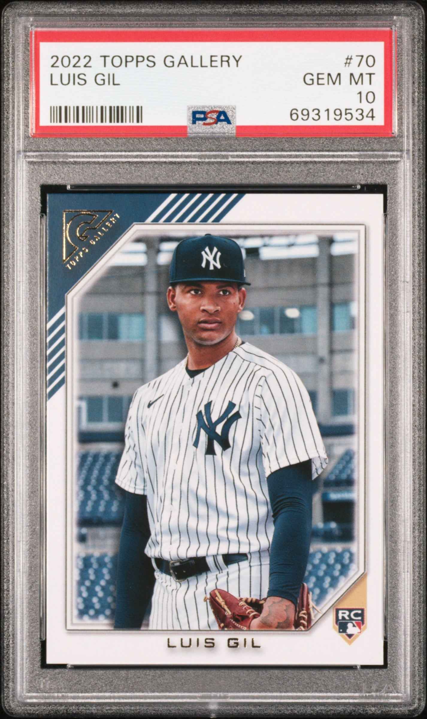 Graded 2022 Topps Gallery Luis Gil #70 Rookie RC Baseball Card PSA 10 Gem Mint