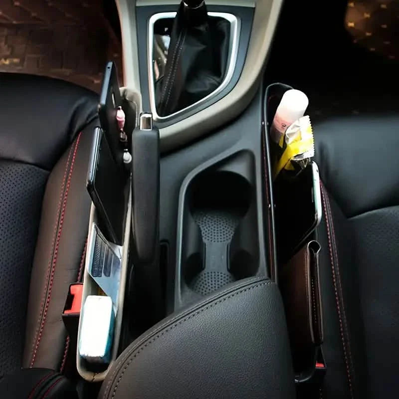 Car Organizer PU Leather Seat Slit Gap Pocket Storage