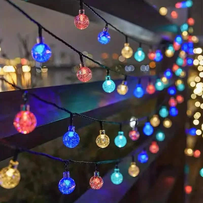 Crystal Globe Solar String Lights