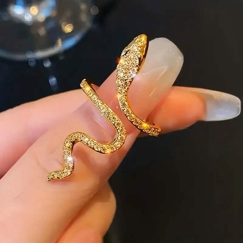 Cubic Zirconia Wrapped Small Snake Opening Adjustable Ring