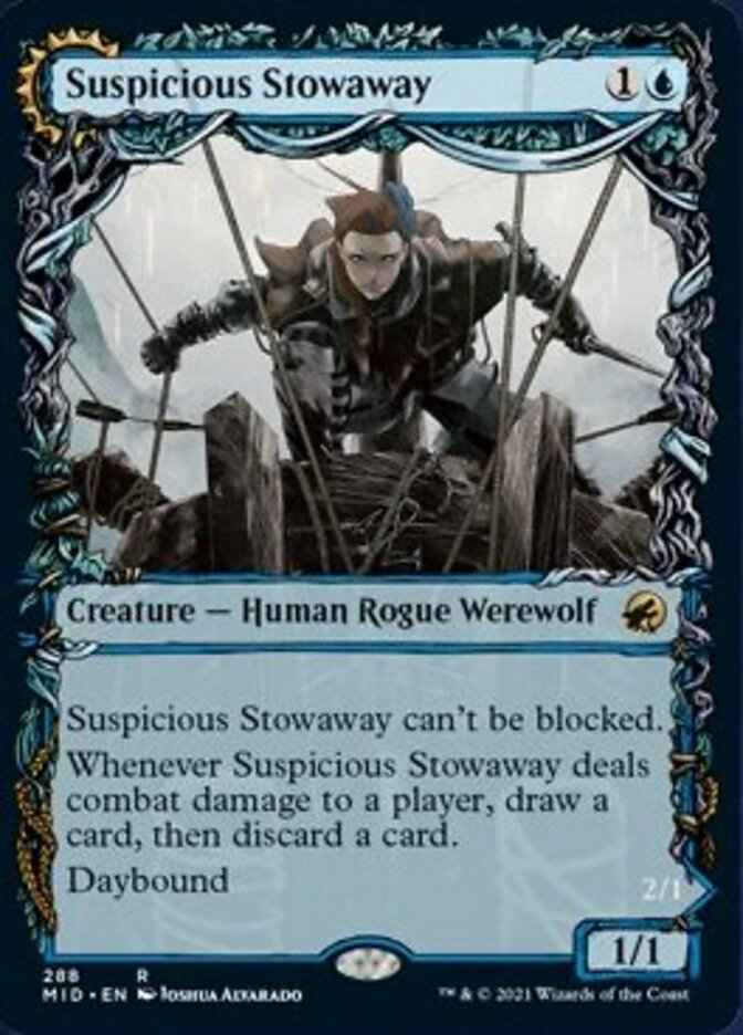 Suspicious Stowaway // Seafaring Werewolf (MID-288) - Innistrad: Midnight Hunt: (Showcase, Double Faced Transform)