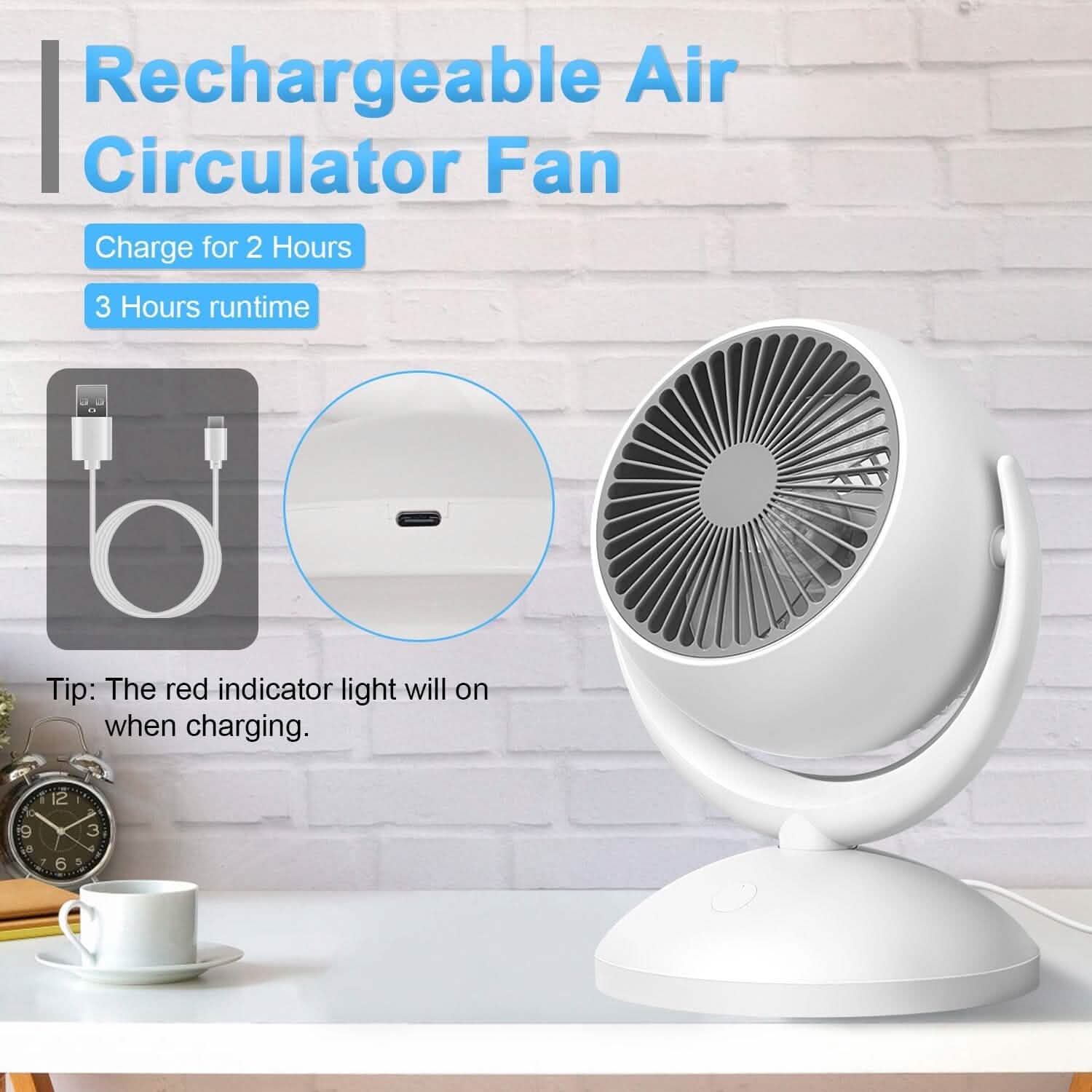 Desk Air Circulator Fan 4 Speed Adjustment