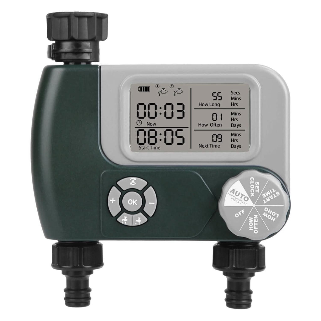 Digital Programmable Sprinkler Timer with 2 Outlet Zones
