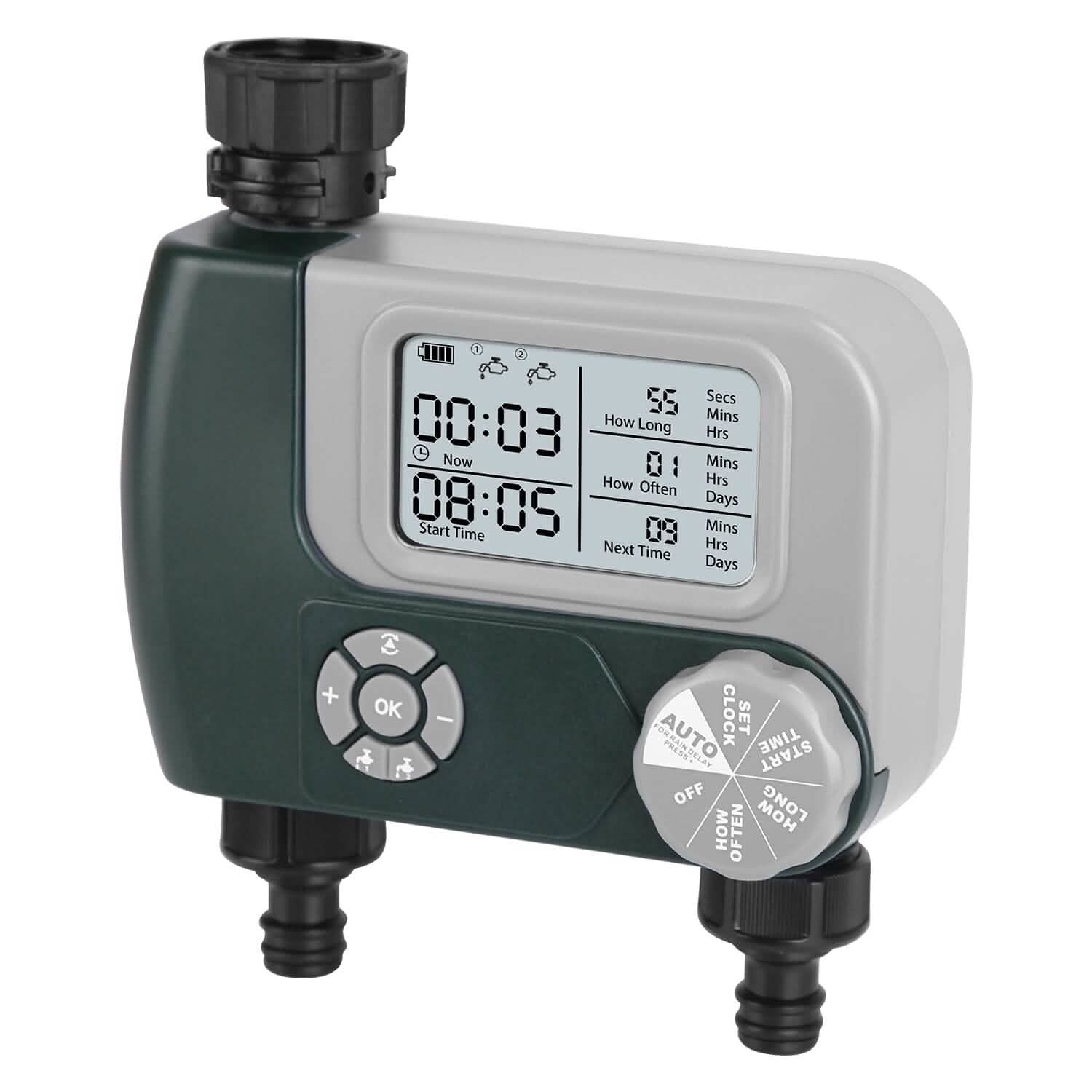 Digital Programmable Sprinkler Timer with 2 Outlet Zones