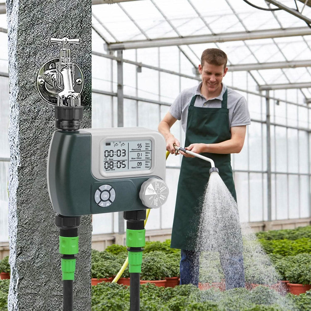 Digital Programmable Sprinkler Timer with 2 Outlet Zones